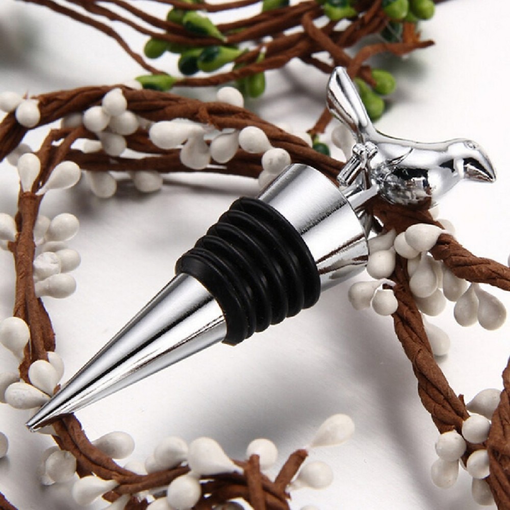 High Quality Stainless Steel Love Bird Wine Stopper Bridal Wedding Gift Wine Bottle Stopper Wine Pourer Stoppers