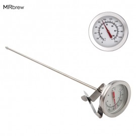 Stainless Steel Dial Thermometer Homebrewing Brew Kettle Brew  Pot, 2Face x 12Probe, 0~220F Degree , Probe Thermometer