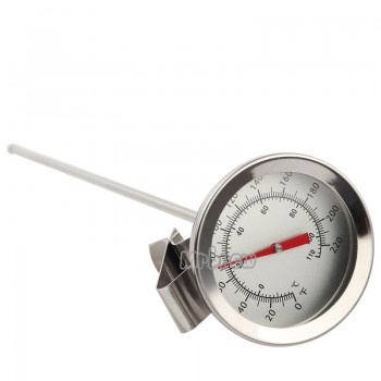 Stainless Steel Dial Thermometer Homebrewing Brew Kettle Brew  Pot, 2Face x 12Probe, 0~220F Degree , Probe Thermometer
