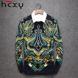 HCXY 2018 winter mens sweaters Fashion Casual High quality soft Male Clothing Knitted Pullovers O-neck Sweater Christmas Sweater