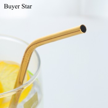 8Pcs Drinking Straw Reusable Straws Cleaner Brush Set Free Shipping 2017 High Quality Eco Friendly Metal Straw