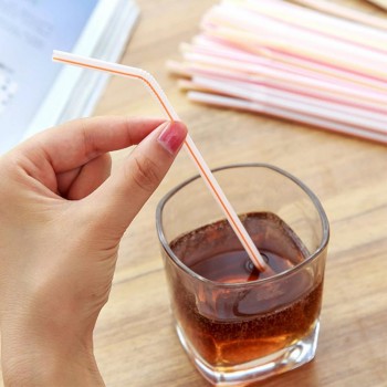 100PCS Curved Plastic Drinking Straw Cocktail Lounge Wedding Birthday Party Special Summer Drinking Straws