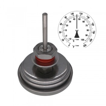 Weldless Bi-metal Thermometer Kit, 3Face amp; 2Probe, 1/2MNPT, 0~220F degree, Beer Brewing Thermometer, Homebrew Kettle