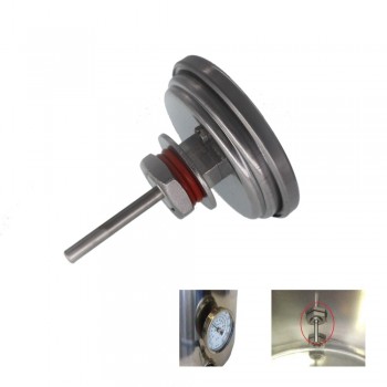 Weldless Bi-metal Thermometer Kit, 3Face amp; 2Probe, 1/2MNPT, 0~220F degree, Beer Brewing Thermometer, Homebrew Kettle