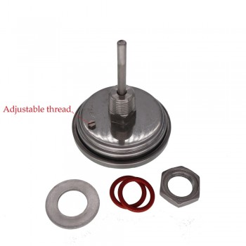 Weldless Bi-metal Thermometer Kit, 3Face amp; 2Probe, 1/2MNPT, 0~220F degree, Beer Brewing Thermometer, Homebrew Kettle