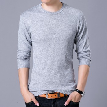 Covrlge Fashion Solid Mens Sweater 2017 Autumn New O-neck Black Sweater Mens Jumpers Male Pollover Knitted Polo Shirt MZL001