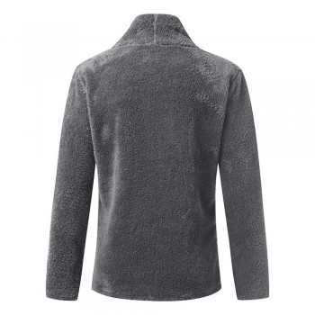 Mens Autumn Winter Warm Loose Warm Plush Cardigan Long Furry Coat Tops Blouses   12.10