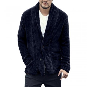 Mens Autumn Winter Warm Loose Warm Plush Cardigan Long Furry Coat Tops Blouses   12.10