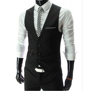 2018 New Arrival Dress Vests For Men Slim Fit Mens Suit Vest Male Waistcoat Gilet Homme Casual Sleeveless Formal Business Jacket