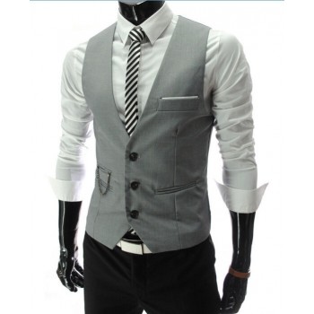 2018 New Arrival Dress Vests For Men Slim Fit Mens Suit Vest Male Waistcoat Gilet Homme Casual Sleeveless Formal Business Jacket