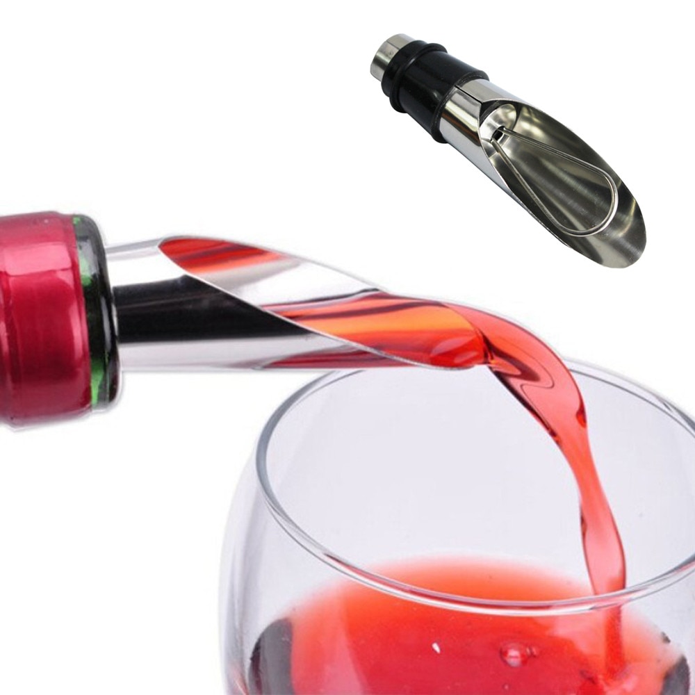 Tenske Stainless Liquor Spirit Pourer Flow Wine Bottle Pour Spout Stopper Stainless Steel Cap Pour Spout Stopper BarwareC0528*20