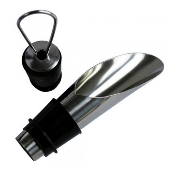 Tenske Stainless Liquor Spirit Pourer Flow Wine Bottle Pour Spout Stopper Stainless Steel Cap Pour Spout Stopper BarwareC0528*20