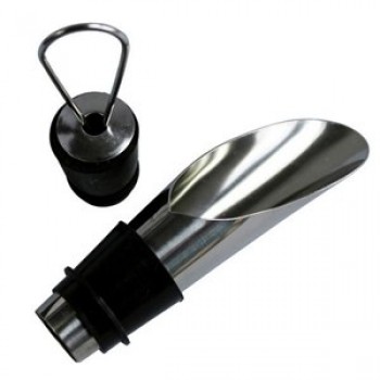 Tenske Stainless Liquor Spirit Pourer Flow Wine Bottle Pour Spout Stopper Stainless Steel Cap Pour Spout Stopper BarwareC0528*20