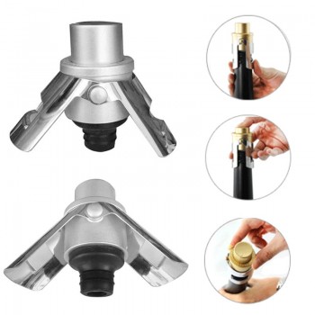 Stainless Steel Bottle Stopper Vacuum Pump Sealed Red Wine Champagne Cap Plug