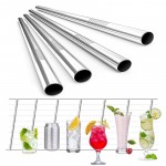 3Pcs Extra Wide Straw Reusable Stainless Steel Drinking Straw Metal Straw For Smoothies Tapioca Pearls Milk Tea Juice Bar Tools