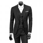LITTHING Men Suit Fashion Slim Fit Black Wine Linen Wedding Party Smoking Tuxedo Casual Work Wear Suits Jacket+Pants Plus Size