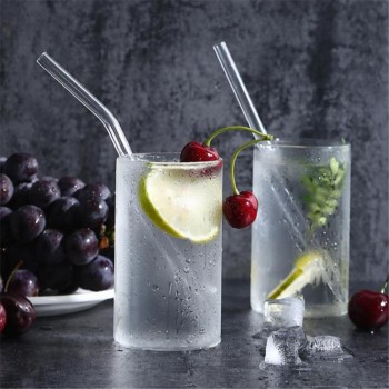 High Quality Glass Drinking Tube Straw Reusable Drinking Straw Bend Pipette Suction Pipe Cleaner Brush Bar Accessories