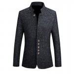 LITTHING Blazer Men 2019 Spring Chinese style Business Casual Stand Collar Male Blazer Slim Fit Mens Blazer Jacket Plus Size 5XL