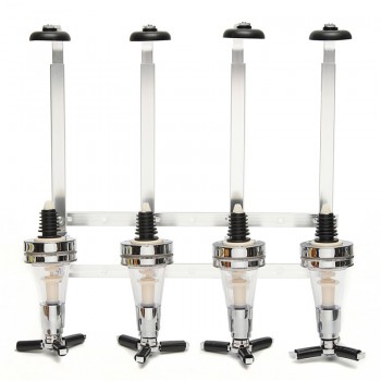 4 Bottle Bar Beverage Liquor Dispenser Alcohol Drink Shot Cabinet Wall Mounted With 6 Screws