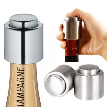 1Pcs Silver Stainless Steel Wine Bottle Stopper Champagne Vacuum Saver Preserver Pump Sealer Home Kitchen Restaurant Bar Tool