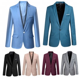 Fashion Spring Autumn Men Blazer Long Sleeve Solid Color Slim Man Casual Thin Suit Jacket Office Blazers Plus Size S-6XL FS99