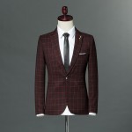Plaid Leisure Blazer Men Slim Fit Single Button 2018 New Brand Clothing Blazer Jackets M- 5XL Casual Office Blazer Masculino