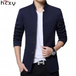 HCXY Blazer Men 2017 High Quality  Suit Jacket Men New Style Stand Collar Male Blazer Slim Fit Mens Blazer  Plus Size M-5XL