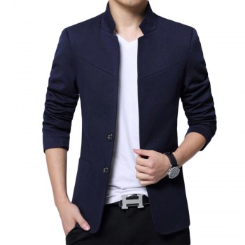 HCXY Blazer Men 2017 High Quality  Suit Jacket Men New Style Stand Collar Male Blazer Slim Fit Mens Blazer  Plus Size M-5XL