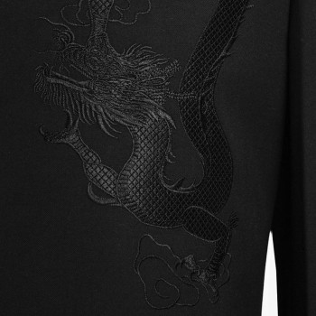 Black Chinese Tunic Suit Mens Traditional Stand Collar Suits Apec Leader Costume Male Embroidery Dragon Totem Suit Big size 4XL