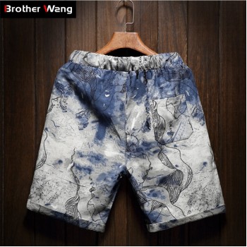 Mens Beach Shorts new fashion Linen Leisure shorts Loose Straight Comfortable Bermuda Men summer shorts Brand Large size M-5XL