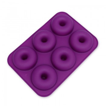 Baking Silicone Mold 6-Cavity Silicone Donut Baking Pan Non-Stick Donut Mold Safe Baking Tray Maker  Cake Biscuit Bagels Muffins