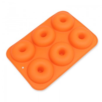 Baking Silicone Mold 6-Cavity Silicone Donut Baking Pan Non-Stick Donut Mold Safe Baking Tray Maker  Cake Biscuit Bagels Muffins
