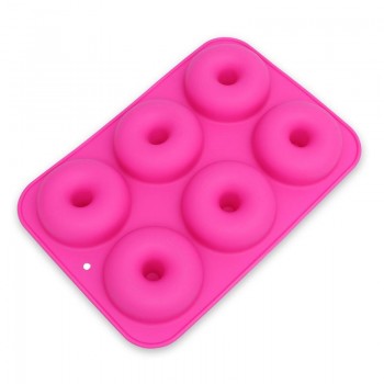 Baking Silicone Mold 6-Cavity Silicone Donut Baking Pan Non-Stick Donut Mold Safe Baking Tray Maker  Cake Biscuit Bagels Muffins