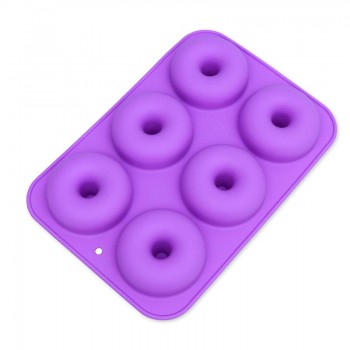 Baking Silicone Mold 6-Cavity Silicone Donut Baking Pan Non-Stick Donut Mold Safe Baking Tray Maker  Cake Biscuit Bagels Muffins