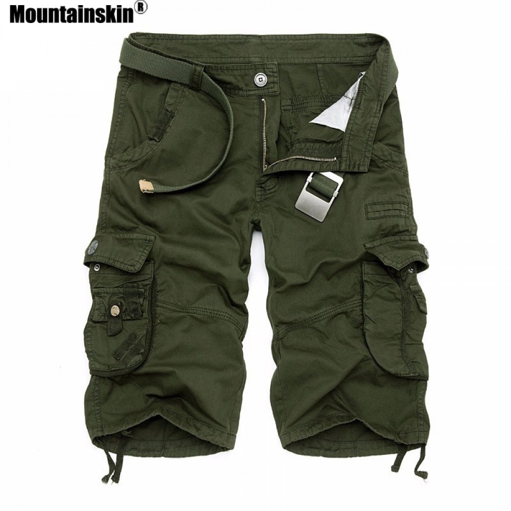 Mountainskin Summer Mens Camo Cargo Shorts Cotton Military Camouflage Male Jogger Board Shorts Men Brand Clothing SA495
