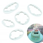 5pcs Fondant Cutter Cloud Plastic Cake Cookie Buscuit Cutter Fondant Mold Fondant Cake Decorating Tools Sugarcraft