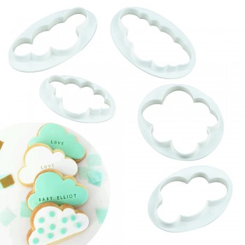 5pcs Fondant Cutter Cloud Plastic Cake Cookie Buscuit Cutter Fondant Mold Fondant Cake Decorating Tools Sugarcraft
