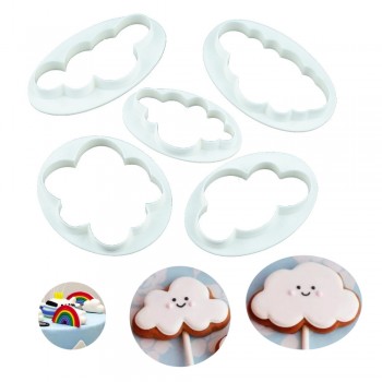 5pcs Fondant Cutter Cloud Plastic Cake Cookie Buscuit Cutter Fondant Mold Fondant Cake Decorating Tools Sugarcraft