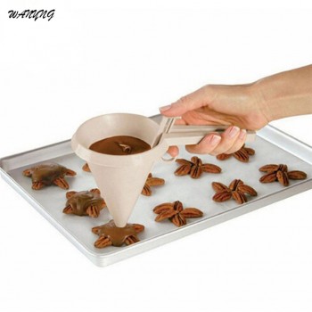 Adjustable Chocolate White Plastic Funnel for Kitchen Baking Cake Decorating Pastry Tools ustensiles patisserie Dropship 3D24#F#