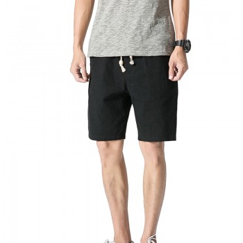 2018 Summer casual Shorts Men Linen Cotton solid loose man Drawstring soft Comfortable Flax shorts bermuda plus size 5XL K66