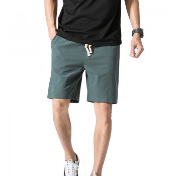 2018 Summer casual Shorts Men Linen Cotton solid loose man Drawstring soft Comfortable Flax shorts bermuda plus size 5XL K66