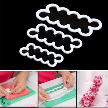 3 pcs/set Rose Flower Cake Molds Plastic White Rose Flower Fondant Cutter Cake Decorating Molds Biscuit Cutter Free Shipping