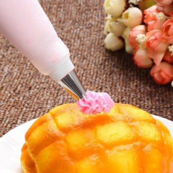 8 PCS/set Silicone Kitchen Accessories Icing Piping Cream Pink Pastry Bag + 6 Stainless Steel Nozzle DIY Cake Decorating Tips