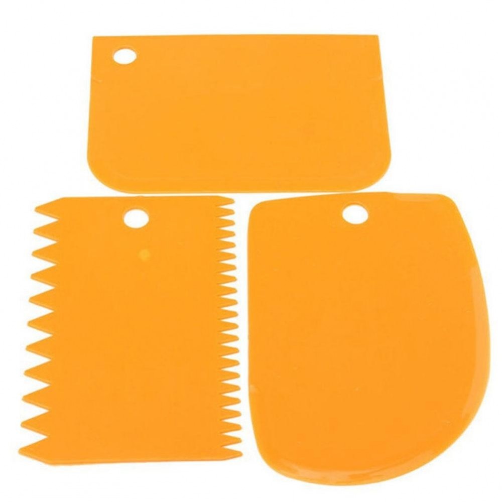 Wholesale New 3pcs Irregular Tooth Edge DIY Cake Scraper Cream Scraper Set Cake Mold Tool Freeship
