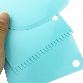 Wholesale New 3pcs Irregular Tooth Edge DIY Cake Scraper Cream Scraper Set Cake Mold Tool Freeship