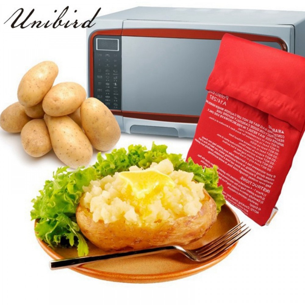 Unibird Potato Bag Red Washable Cooker Bag Potato Express Baked 4 Potatoes Microwave Easy to Cooking Tool Kitchen Accessories