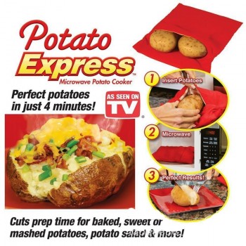 Unibird Potato Bag Red Washable Cooker Bag Potato Express Baked 4 Potatoes Microwave Easy to Cooking Tool Kitchen Accessories