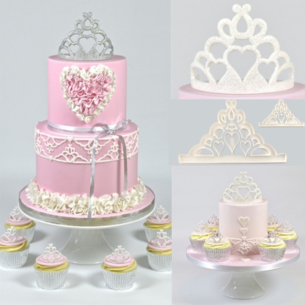 Creative Crown 2pcs/Set plastic fondant cutter cake mold fondant mold fondant cake decorating tools sugarcraft