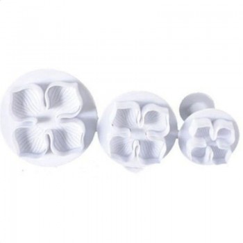3Pcs/Set Silicone Hydrangea Fondant Cake Decorating SugarCraft Plunger Cutter Flower Blossom Mold Home Cake tools Free Shipping