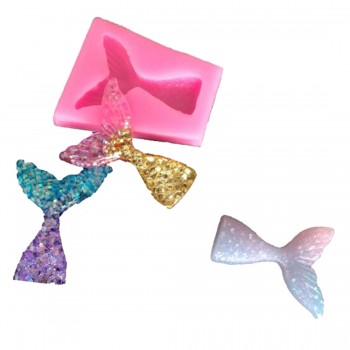 NEW Mermaid Tail Fondant Cake Moulds Silicone Mold Cake Decorating Baking Tools Handmade Soap Mold Fish Fork tail